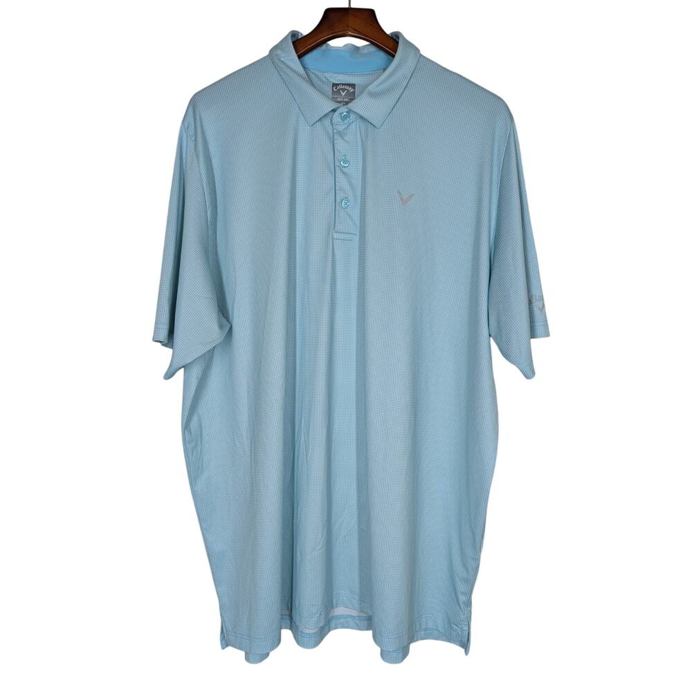 Callaway OPTI-DRI Golf Polo Shirt Men's Size XXL Sky Blue Short Sleeve Athletic